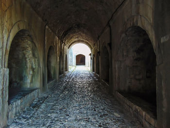 Empty corridor in old building