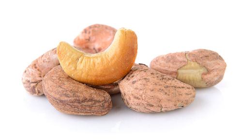 Close-up of fruits against white background