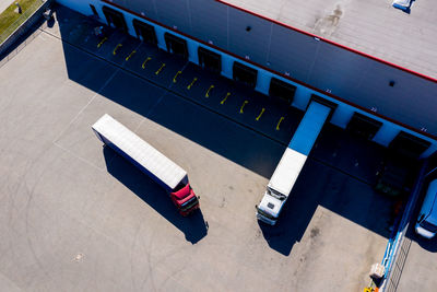 Distribution logistics buildings and industrial area - aerial view