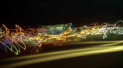 Light trails at night