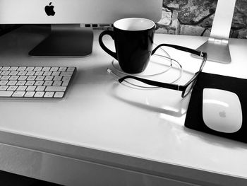 Coffee cup on table