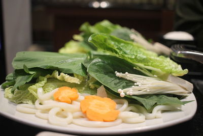 Close-up of vegetables in plate