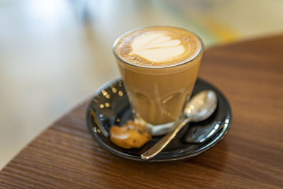 Cup of coffee on table