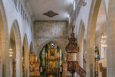 Interior of franciscan church in lucerne, switzerland