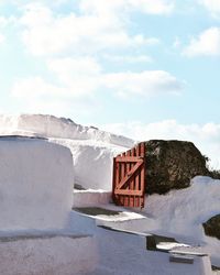 Built structure against sky. santorini, greece 