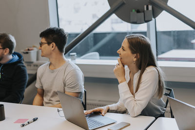 People sitting during business meeting