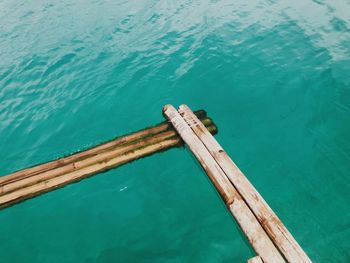 High angle view of swimming pool by sea