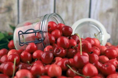 Close-up of cherry tomatoes on table