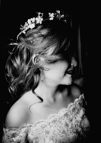 Close-up portrait of a young woman