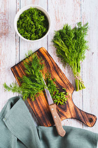 High angle view of food on table