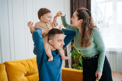 Happy family at home