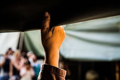 Close-up of hand holding hands