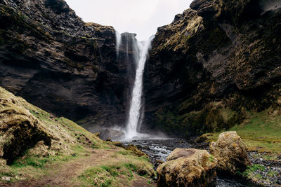 Scenic view of waterfall