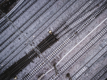 High angle view of railroad tracks