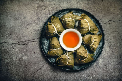 Zongzi is a delicacy that chinese people must eat during the dragon boat festival 