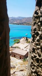 View of sea against blue sky