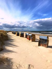 Scenic view of beach against sky