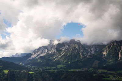 Scenic view of mountains against sky