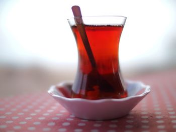 Close-up of drink on table