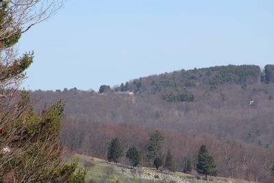 Scenic view of mountains against clear sky