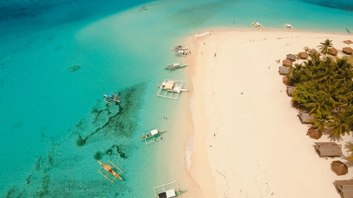 Aerial view beautiful beach on tropical island. daco island, philippines, siargao.