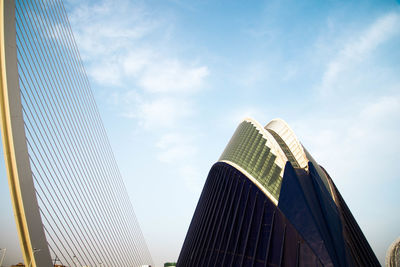 Low angle view of modern building against sky