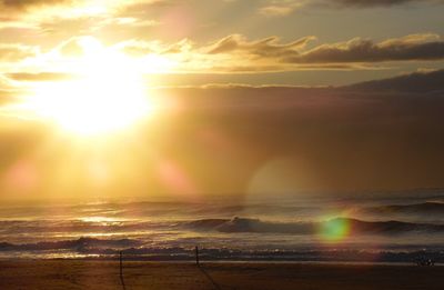 Dramatic sky over sea during sunset