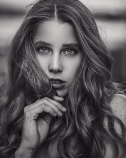 Close-up portrait of a beautiful young woman