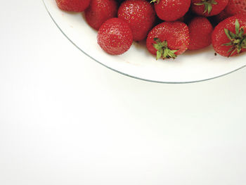 Close-up of strawberries in plate