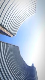 Low angle view of modern buildings against sky