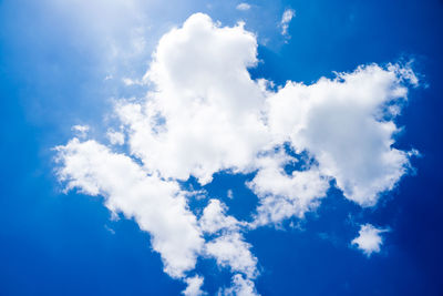 Low angle view of clouds in blue sky