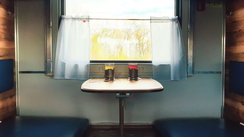 Empty chairs and table at home