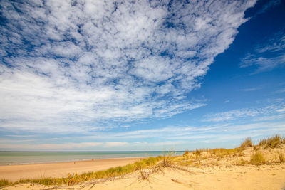 Scenic view of beach against sky