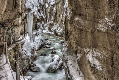 Scenic view of waterfall