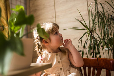 Portrait of a girl looking away
