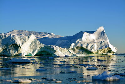 Scenic view of frozen lake against sky