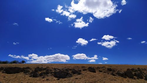 Scenic view of land against sky