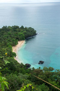 High angle view of sea against sky