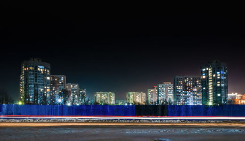 Illuminated city at night