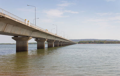 Bridge over river against sky