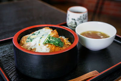 Close-up of food in bowl on table