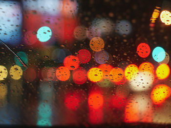 Full frame shot of wet glass window