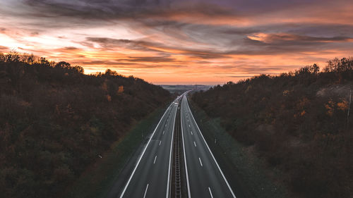 Sunset over autobahn