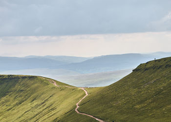 Scenic view of landscape against sky in wales