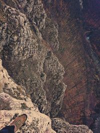 View of rock formation on land