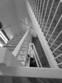 Low angle view of spiral staircase of building