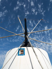 Low angle view of sailboat against sky