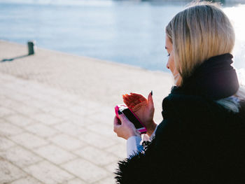 Woman on promenade