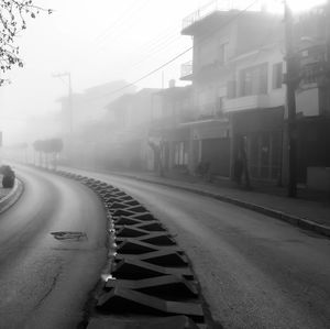 Railroad tracks in city