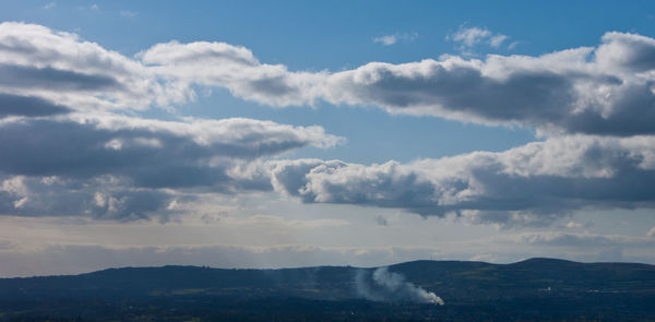 Scenic view of cloudscape over landscape